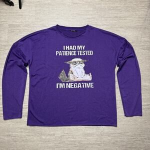 Grumpy Cat Women's Sweater Funny Kitty XL Purple Pullover Relaxed Fit Lilicloth